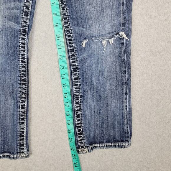 Silver Jeans Womens Size 26 Suki Mid Capri Distressed Embellished - Picture 15 of 16